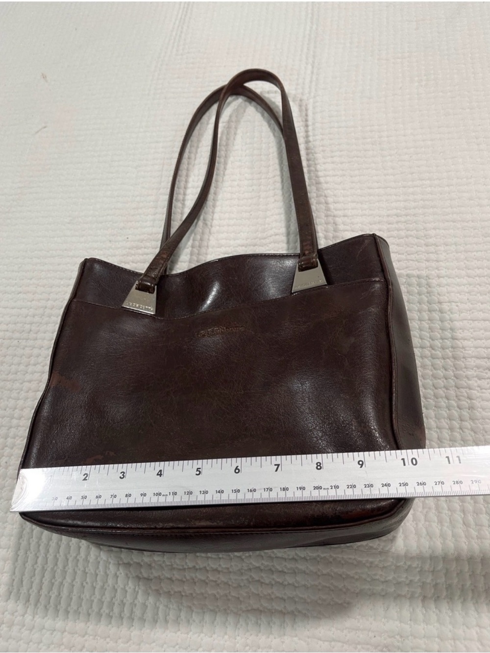 Vintage Liz Claiborne Brown Leather Shoulder Bag Genuine Leather Purse 90’s y2k - Picture 5 of 10